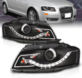 Black R8 LED Style Projector Headlights for Audi A3 G5043