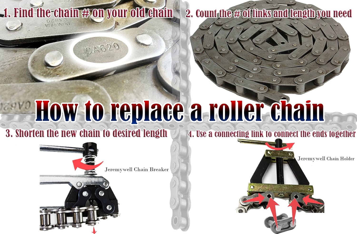 80 Roller Chain 50 Feet with 5 Connecting Links X3438