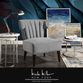 Grey Armless Velvet Accent Chair I20481