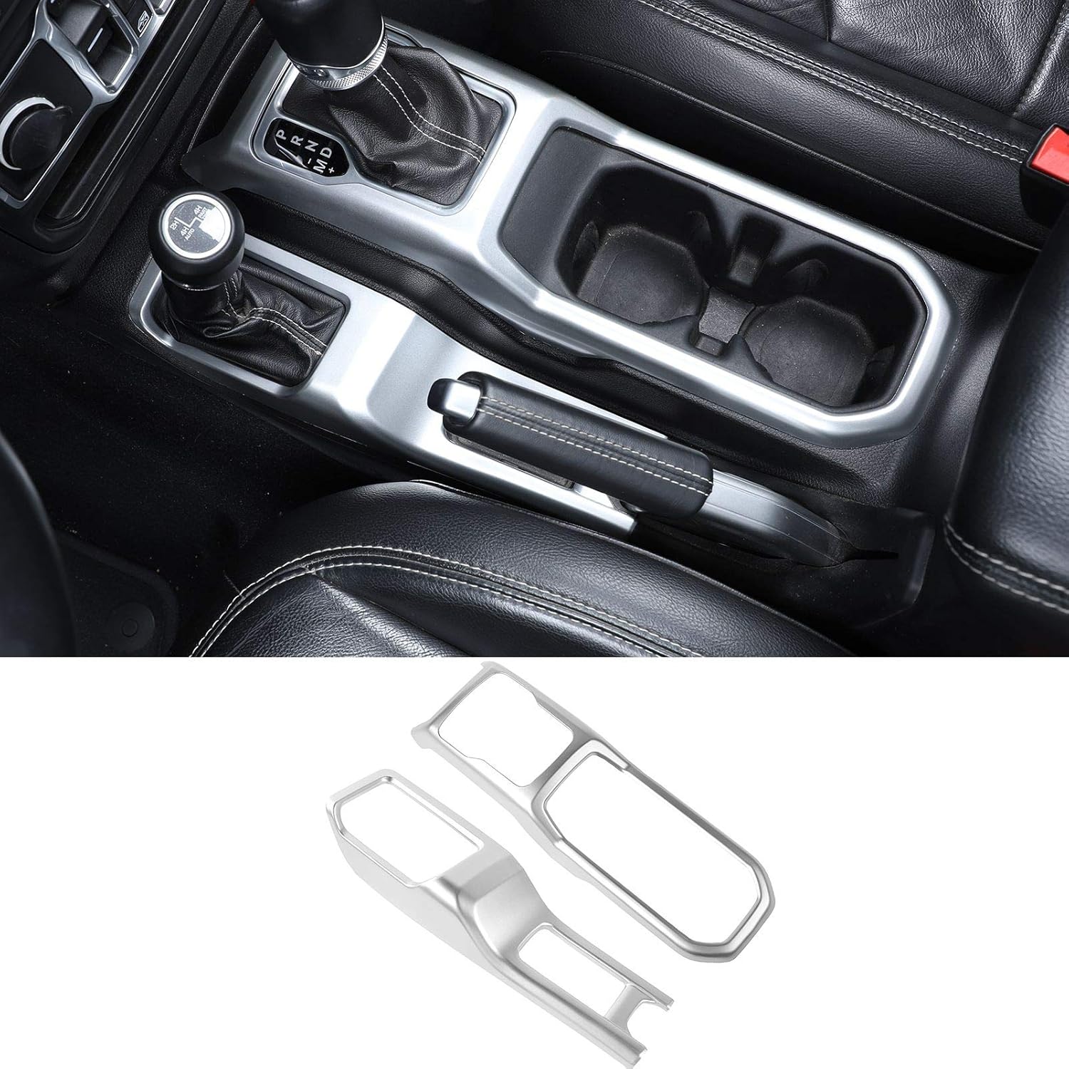 Carbon Fiber Gear Shift Panel Cover for Jeep Wrangler JL Pack of 2 N72721