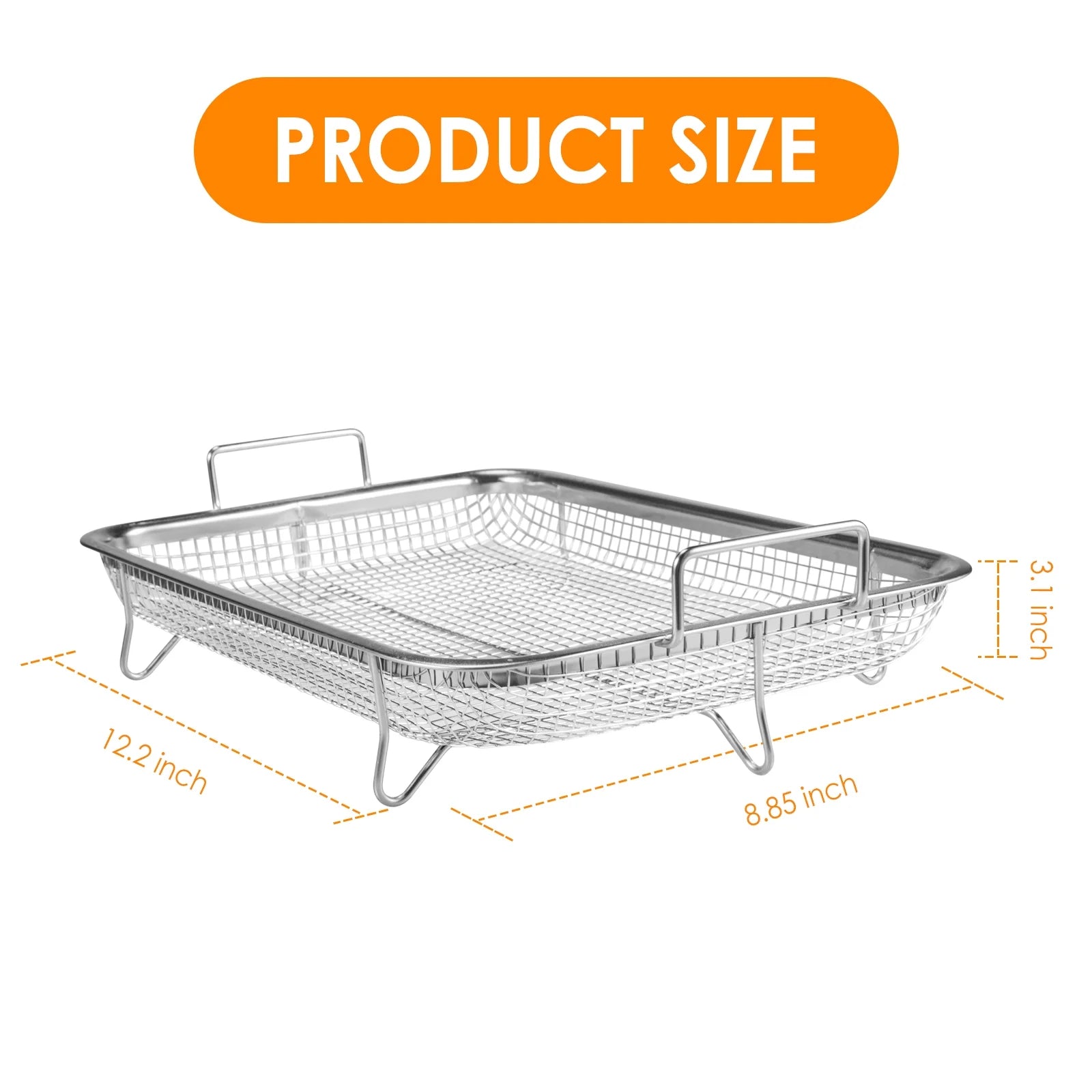 Stainless Steel Air Fryer Basket for Oven, 2-Piece Set J35328
