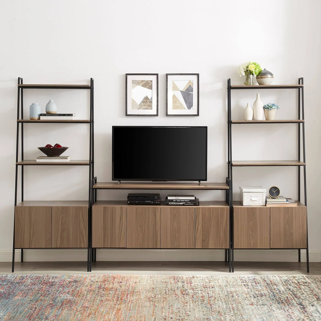 3-Piece Ladder Storage Entertainment Wall - Mocha S929