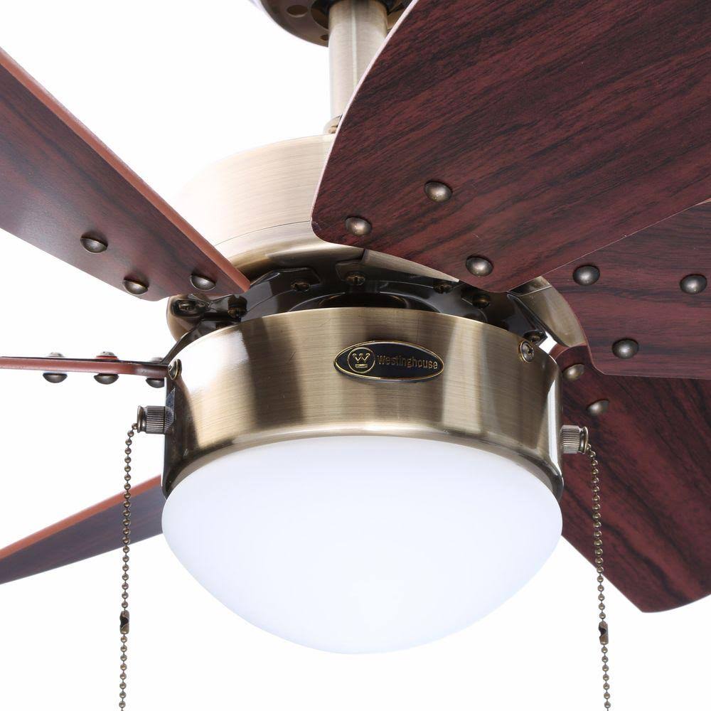 Antique Brass 30x22 Ceiling Fan with Light U5755