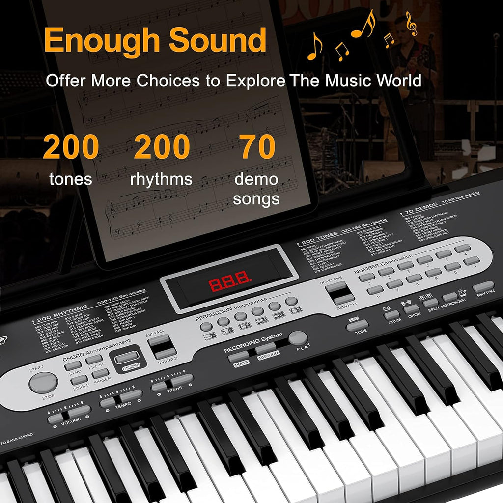 61-Key Portable Electric Keyboard Piano with LCD Display B305587