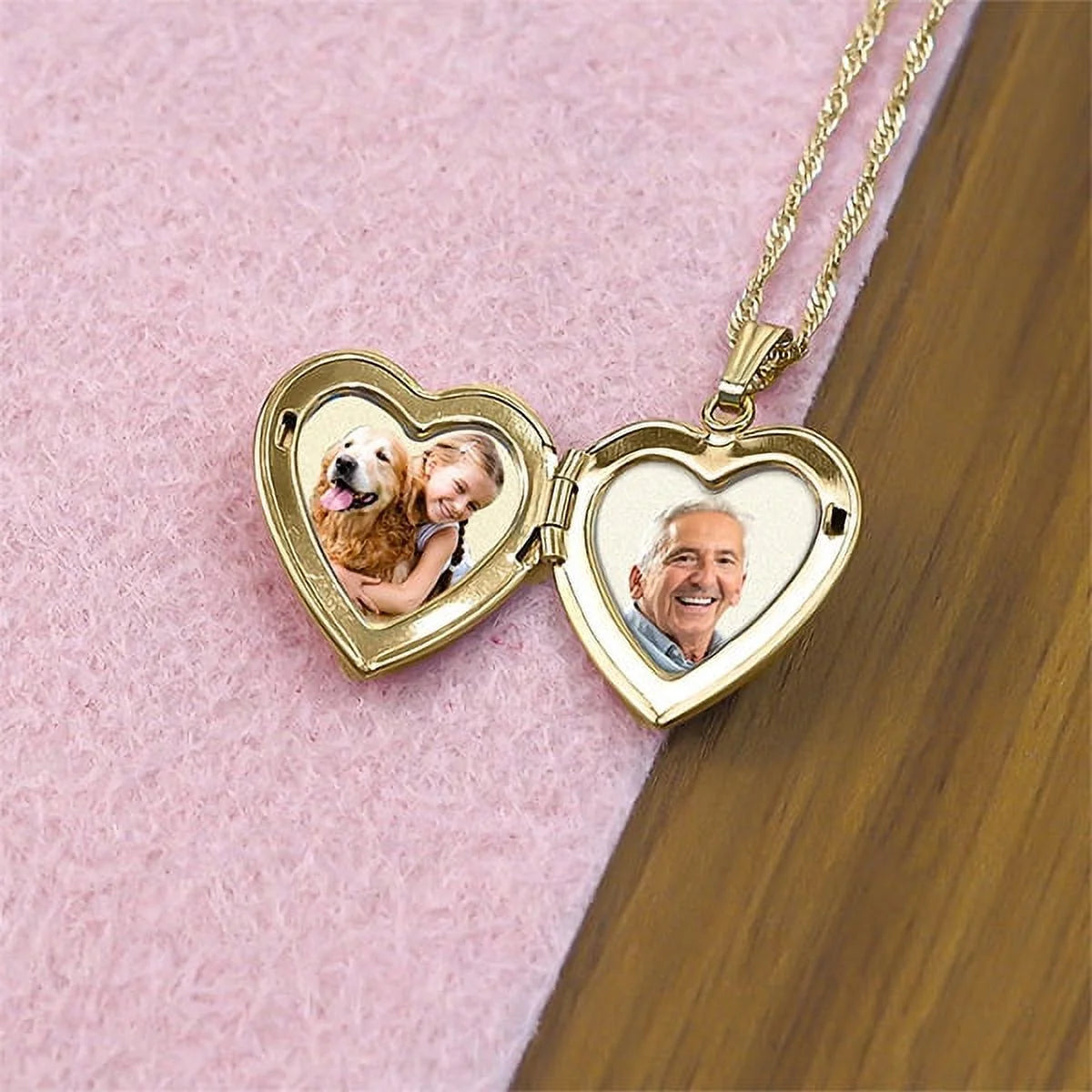 Solid 14K Yellow Gold Mother of Pearl Heart Locket I1947