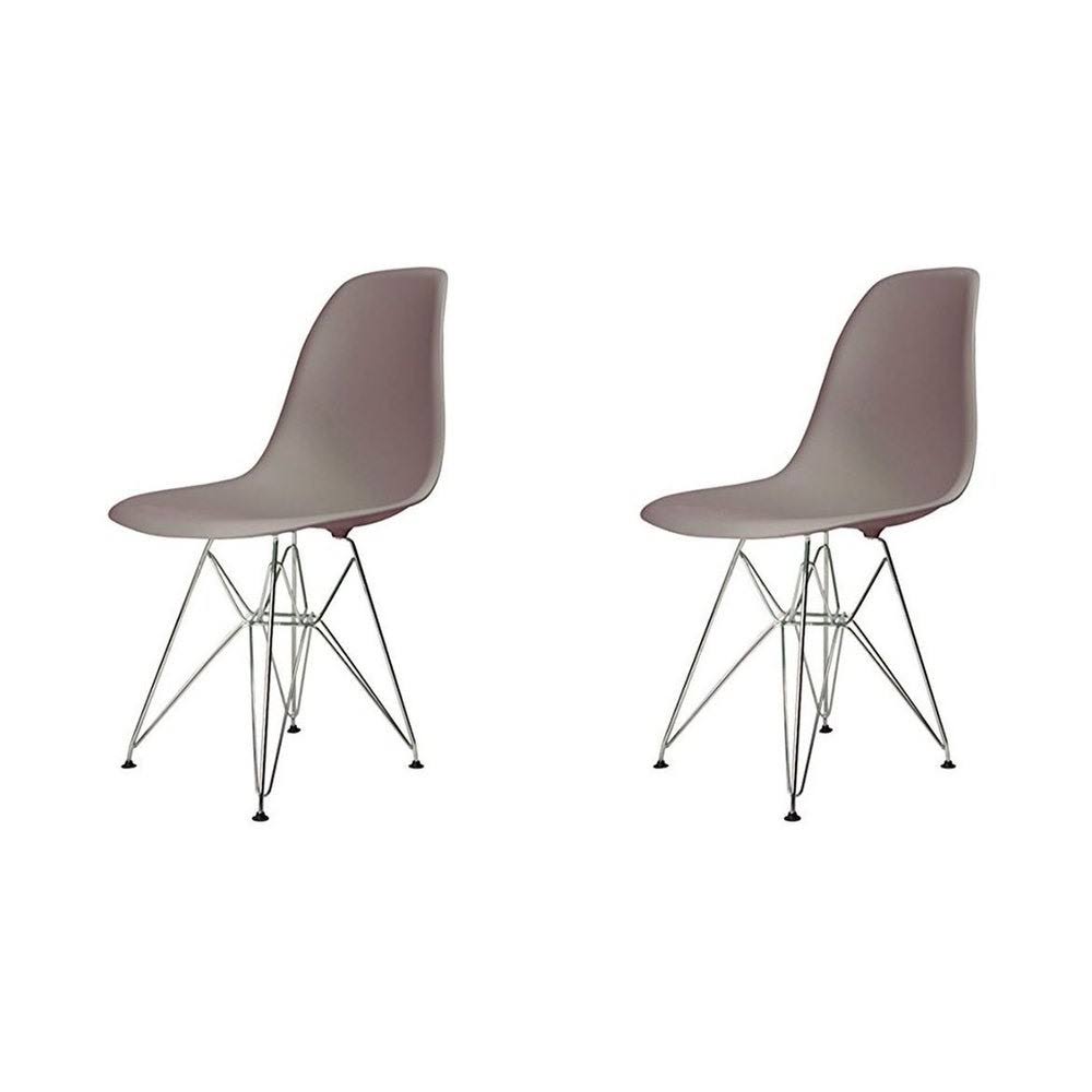 Black Beige ABS Dining Chair with Metal Legs (Set of Four) H7662