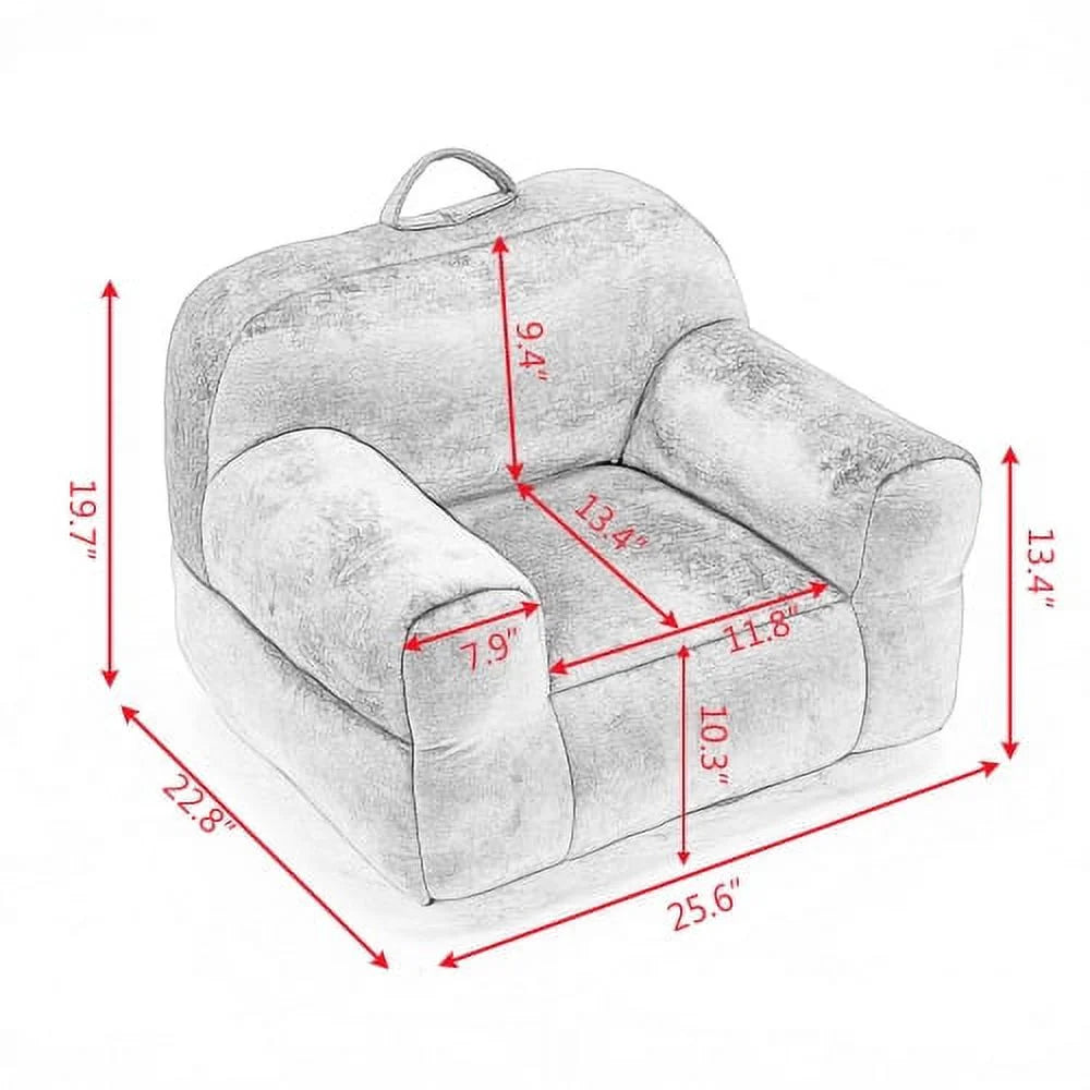 Velvet Memory Sponge Bean Bag Chair D5174