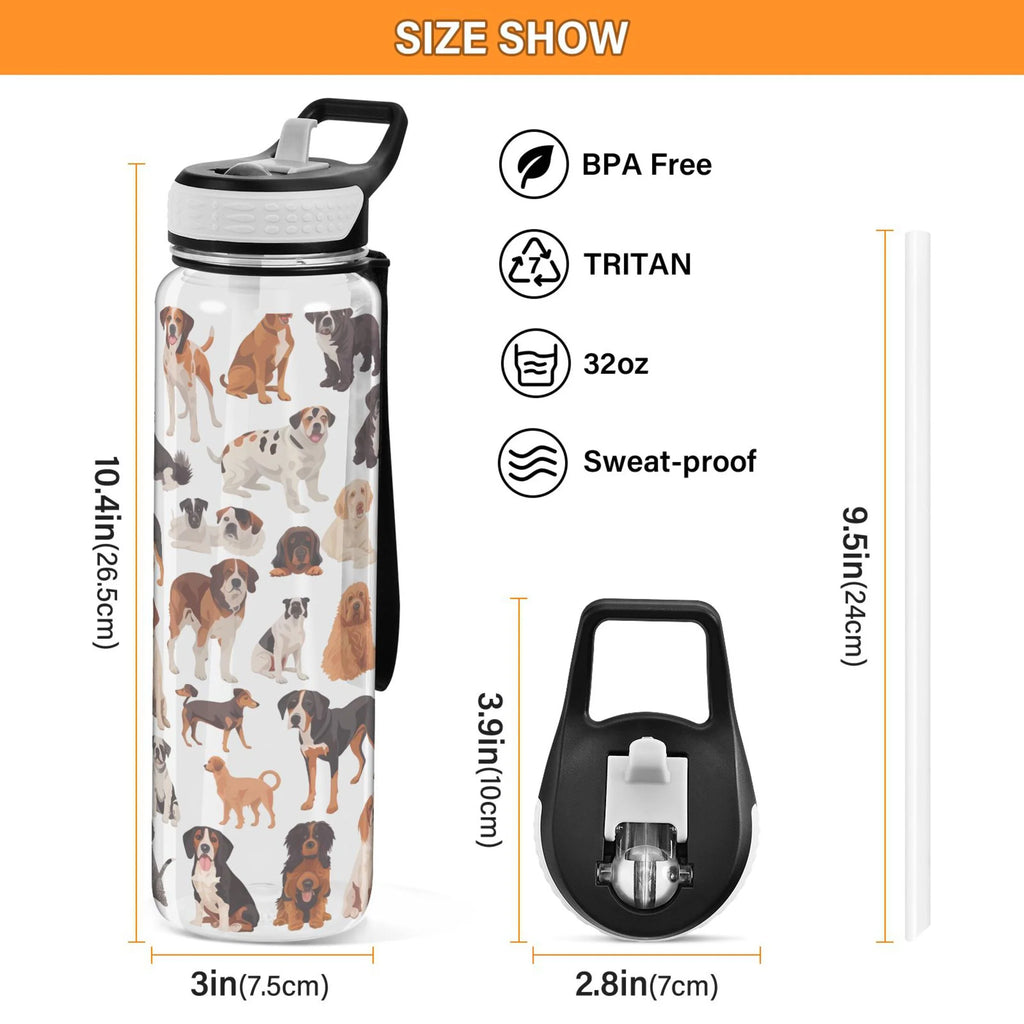 32oz Tritan Water Bottle with Straw D967