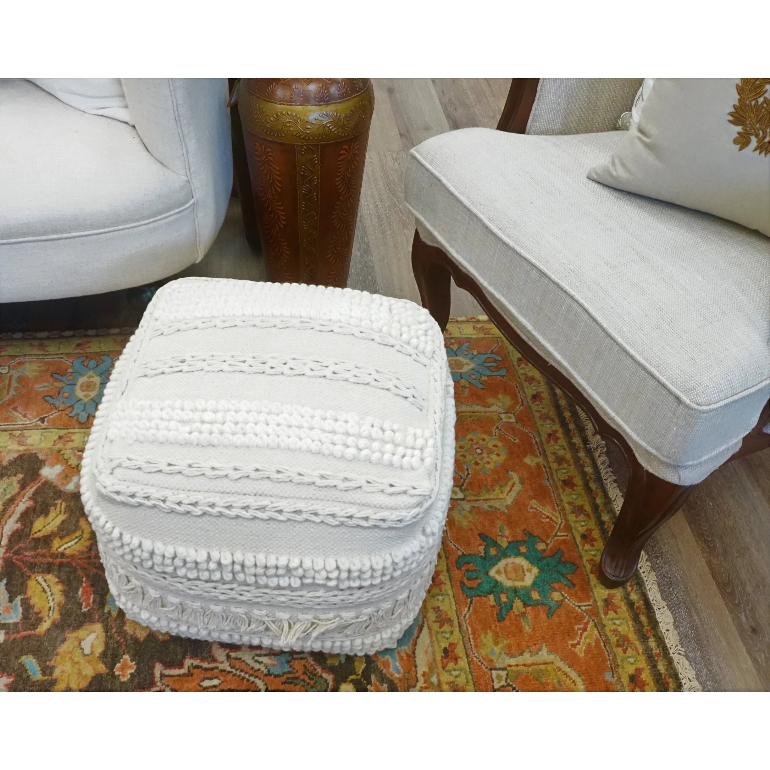 Wool Cotton Pouf O445012