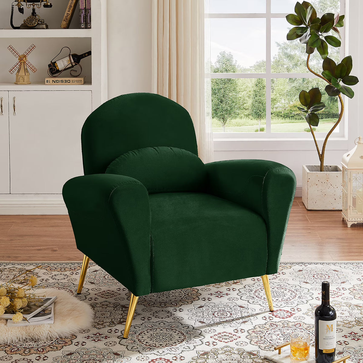 Blue Upholstered Armless Chair F66317
