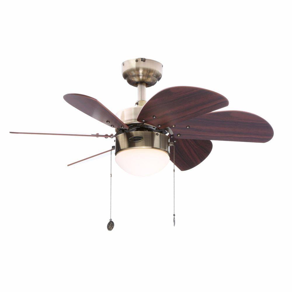 Antique Brass 30x22 Ceiling Fan with Light U5755