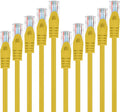 50-Pack Cat5e Patch Cable 1ft Cat 5e Ethernet Cable Snagless Yellow P263437