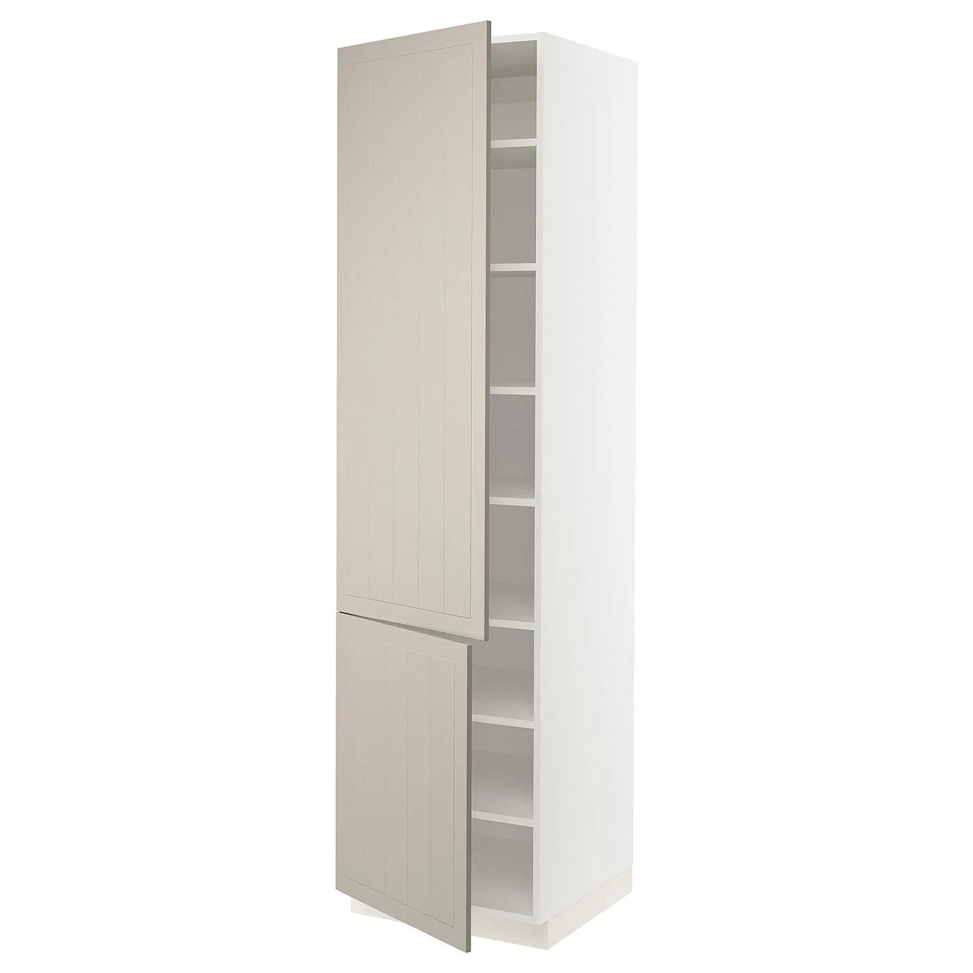 White High Cabinet with shelves and 2 Doors B325044