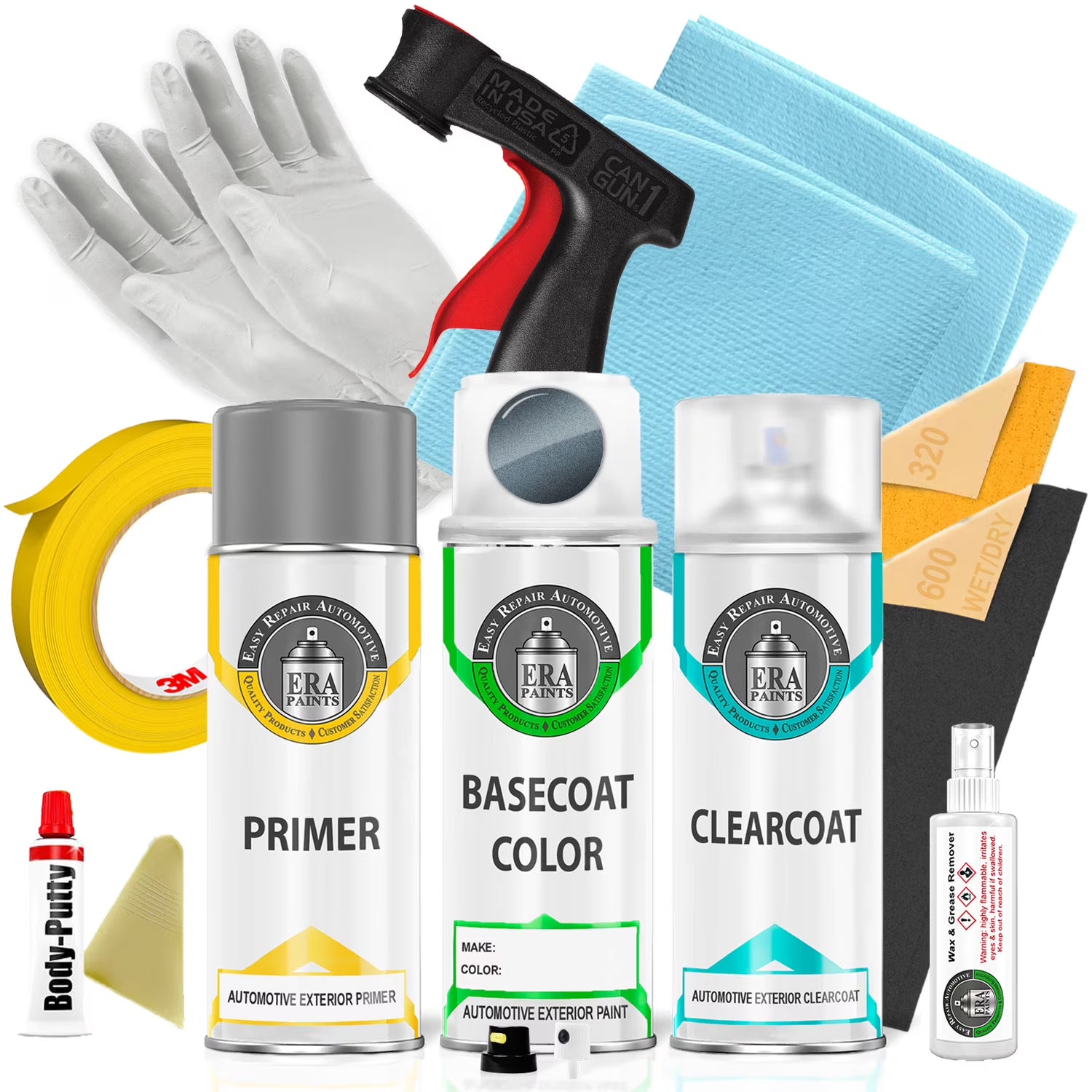 Blue Gray Metallic Automotive Touch Up Paint Spray Pro Kit M101