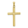 10k Solid Gold Polished Cross Pendant Necklace L902