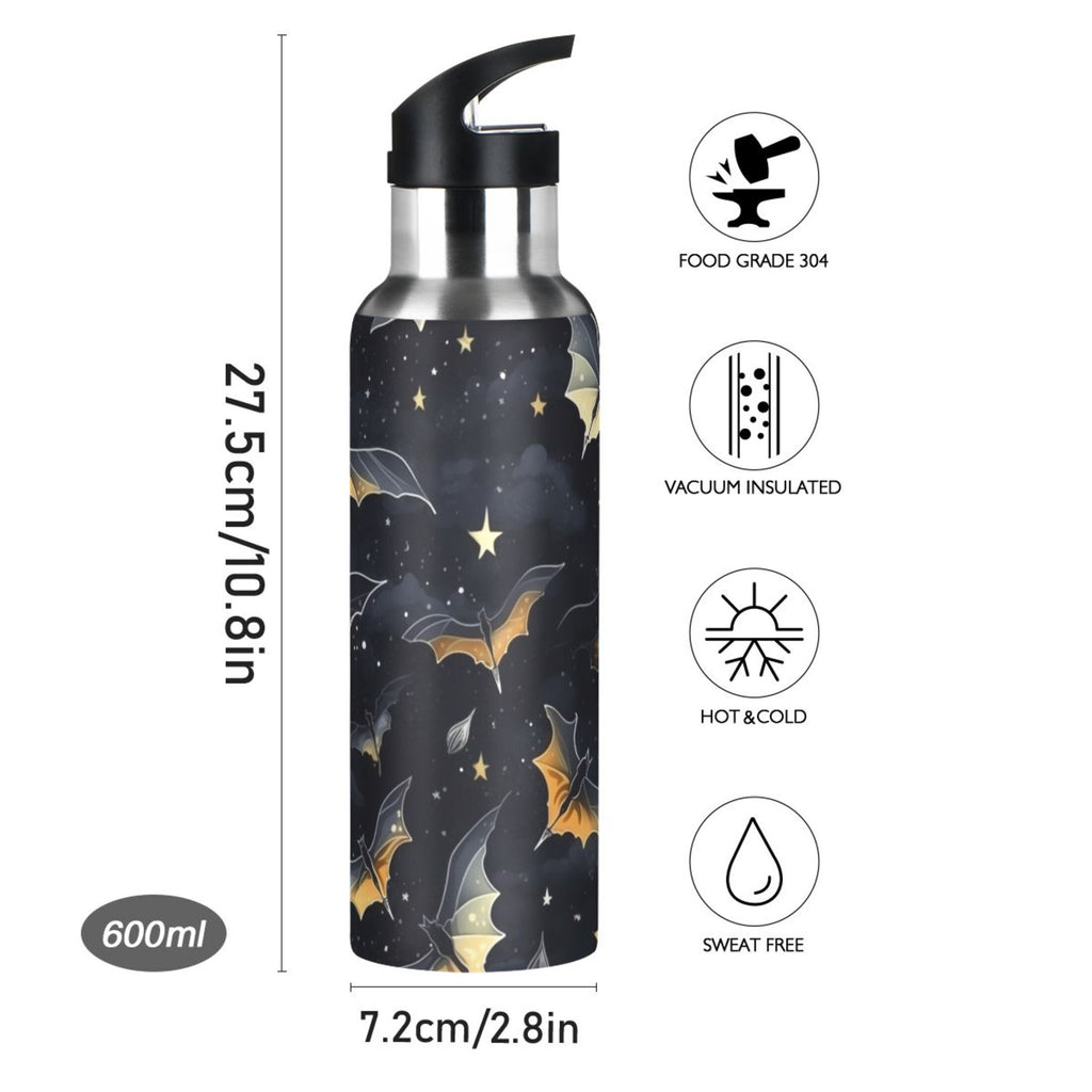 20 oz Insulated Stainless Steel Water Bottle with Straw Lid J265