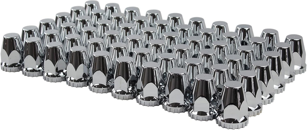 ABS Chrome Plastic 33mm Thread-on Lug Nut Covers Pack of 60 E36199