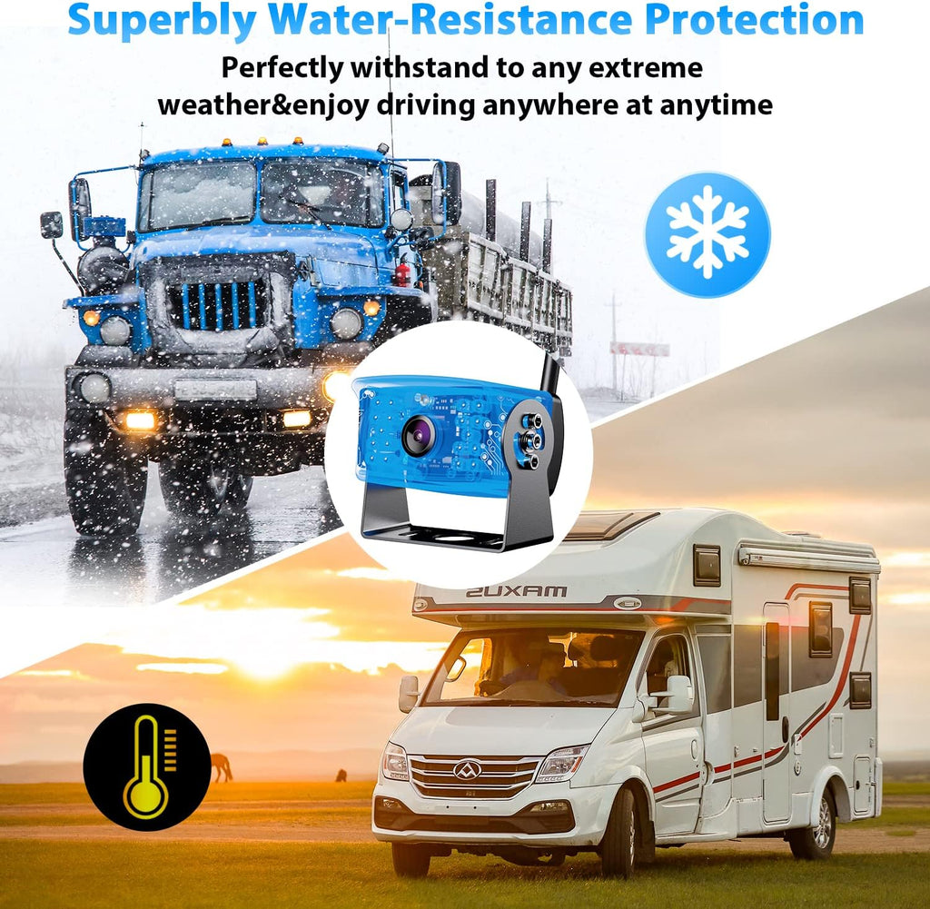 10-inch Wireless Backup Camera System with Recording, IP69 Waterproof Cameras L2765