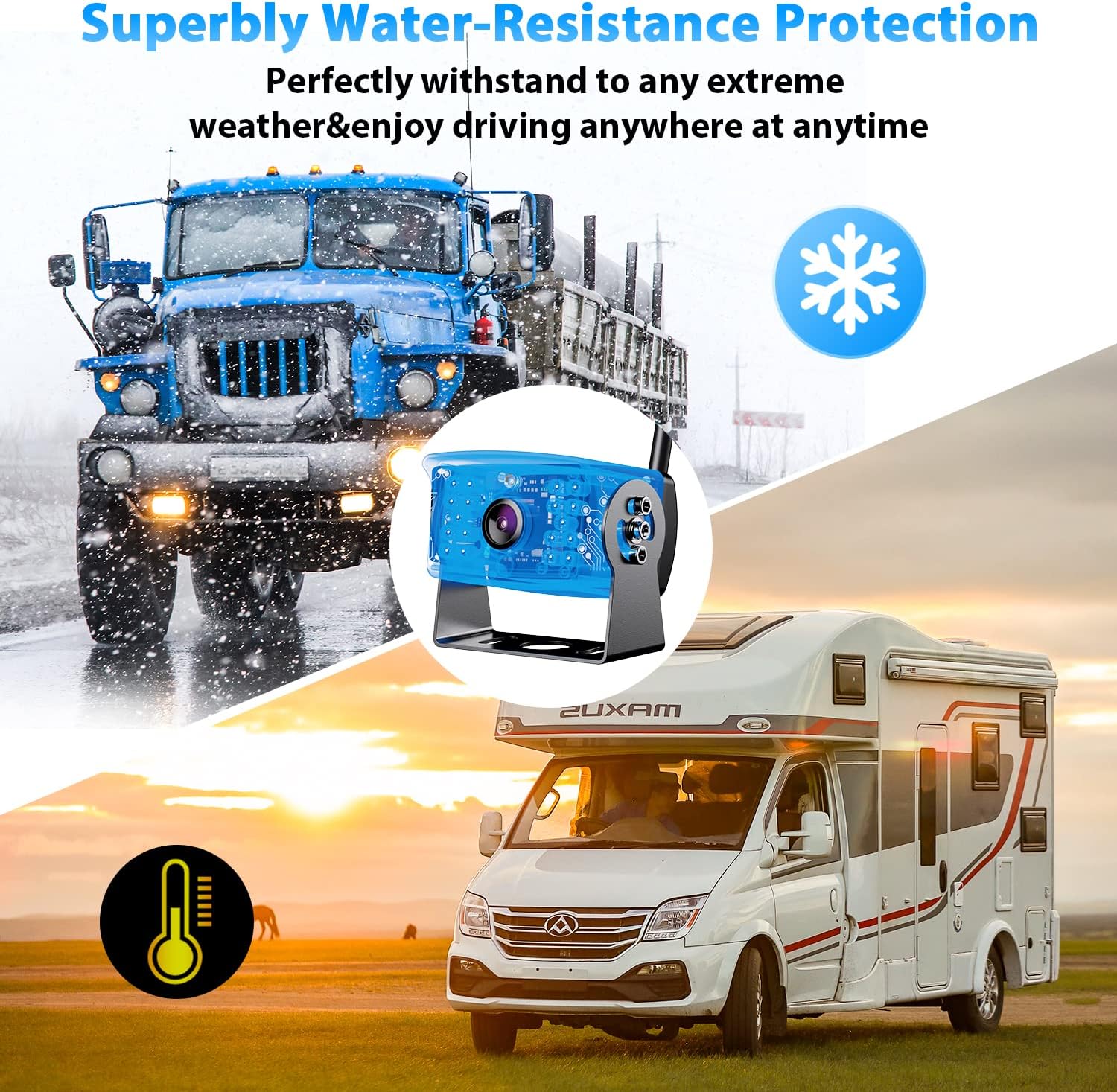 10-inch Wireless Backup Camera System with Recording, IP69 Waterproof Cameras L2765