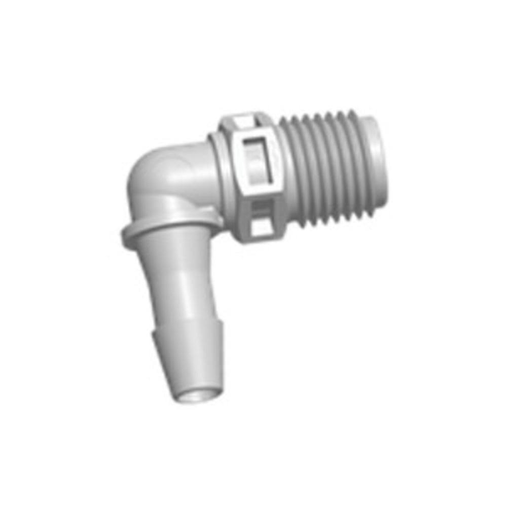 1/4 MPT to 1/4 ID Barb Thread to Tube Elbow Fitting, Bag of 100 C857