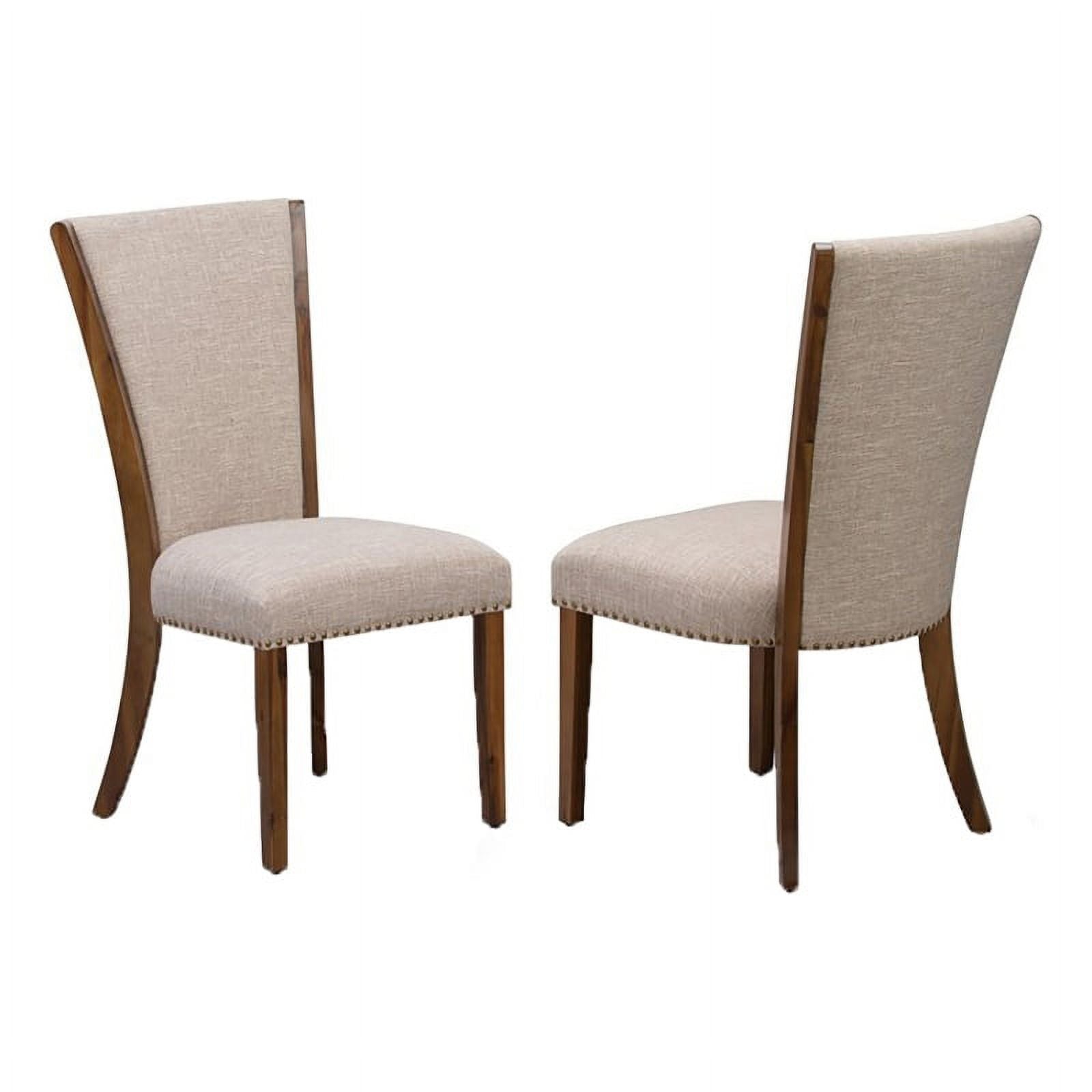 Walnut/Tan Fabric/Wood Dining Chair (Set of 2) C661204