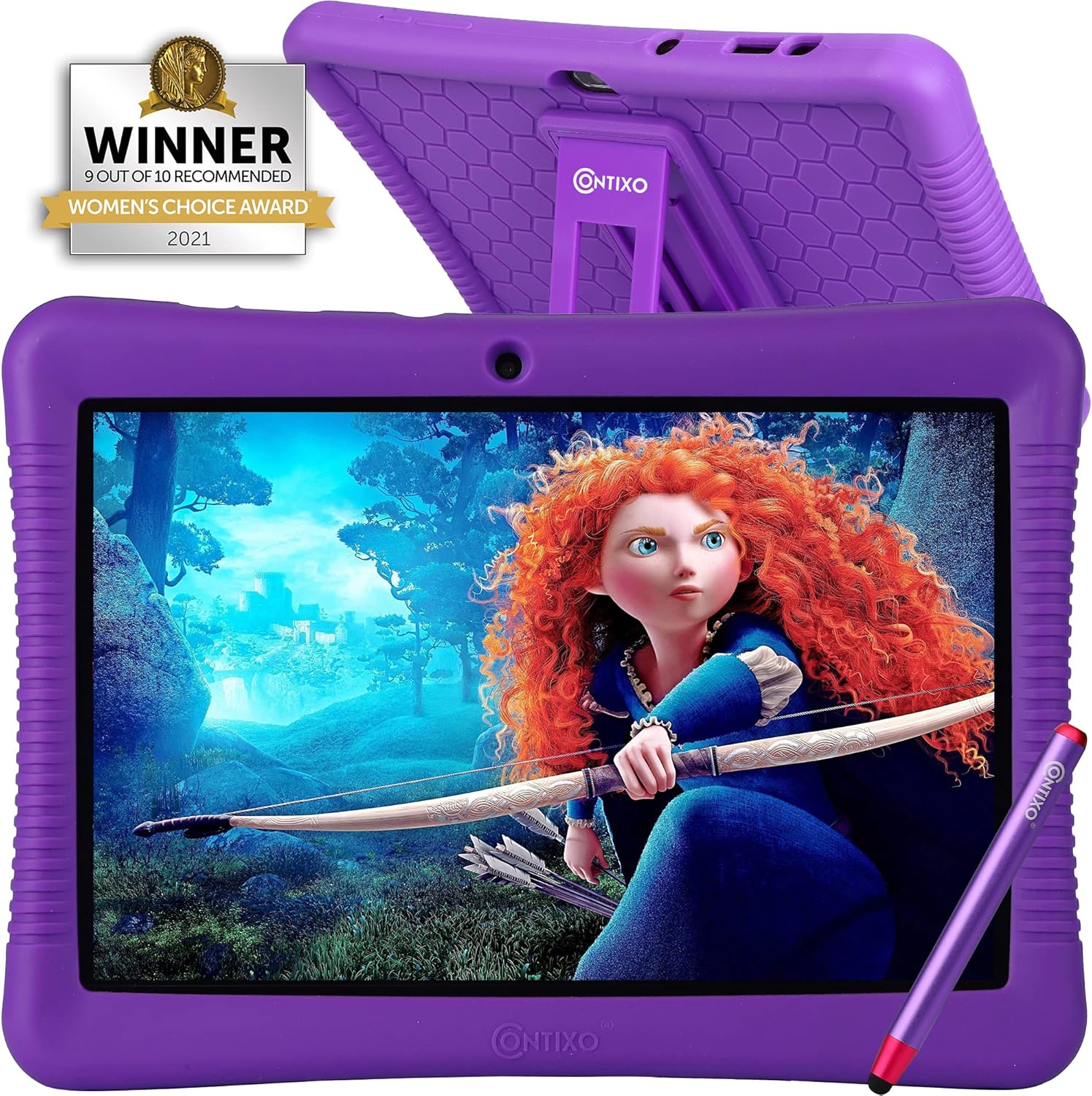 Purple 10-inch Kids Tablet with Camera and Kid-Proof Case H721