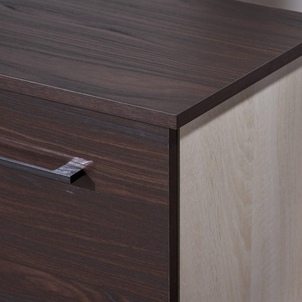 Walnut + Sonoma Oak 3-Shelf Faux Wood Cabinet L36760