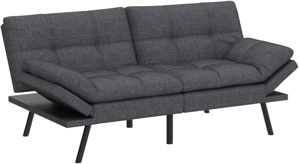 Memory Foam Futon Sofa Bed with Removable Armrests S781