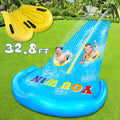 32.8FT Inflatable Water Slide with 2 Bodyboards & 2 Racing Lanes O896
