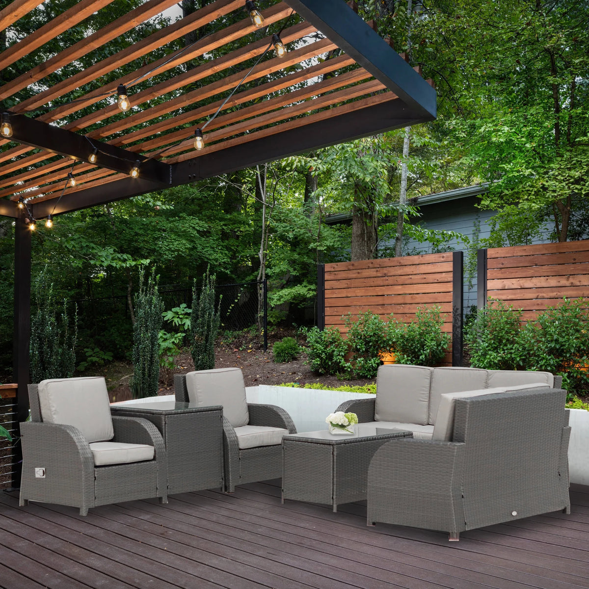 6-Piece Outdoor Wicker PE Rattan Sectional Sofa Set L6522