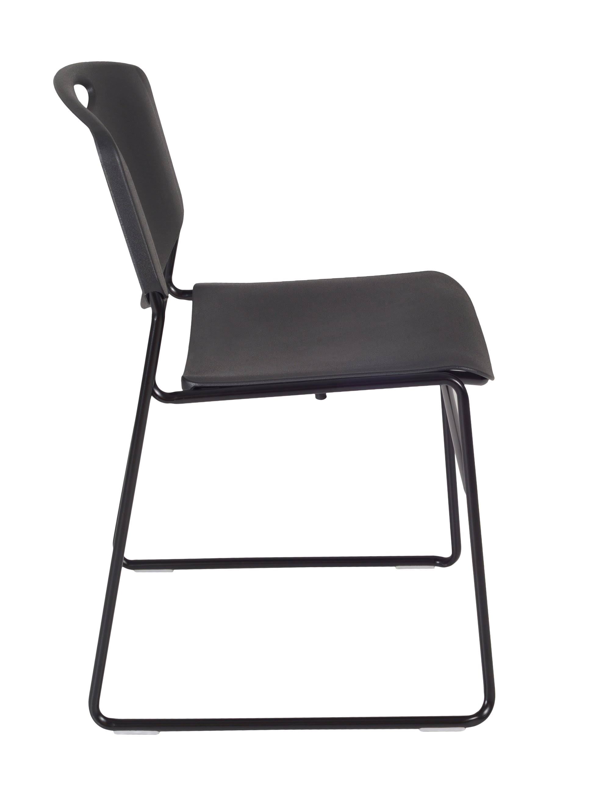 Cherry Training Table with 2 Black Stack Chairs Q3743