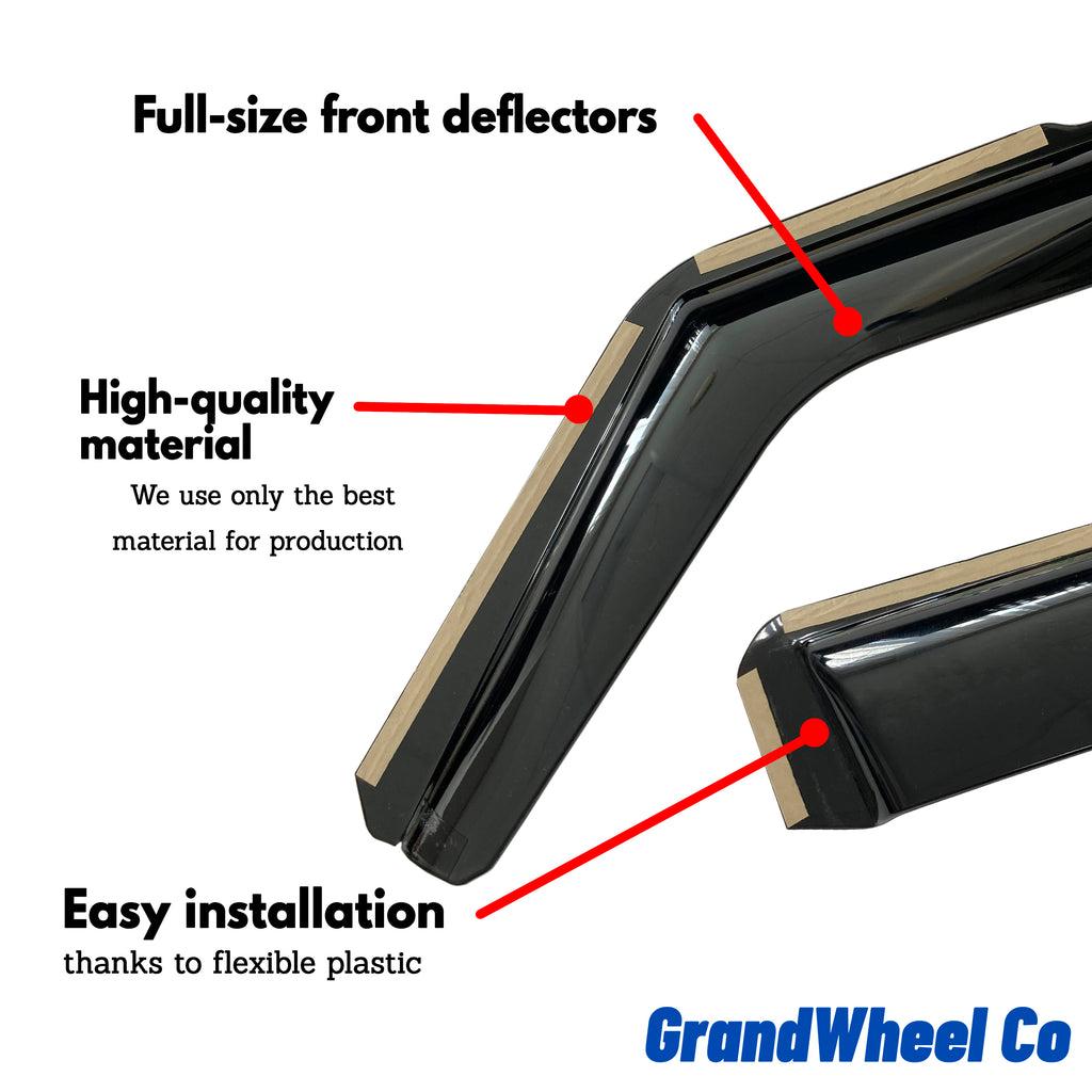 4 pcs Smoke Tinted In-channel Side Window Vent Visor Deflectors Rain Guards C222