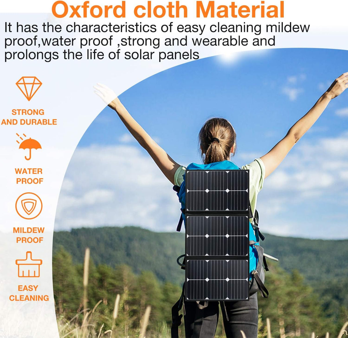 60 Watt Foldable Solar Panel Battery Charger Kit C277914