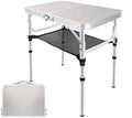 Folding Camping Table with Storage, Height Adjustable Aluminum R49761