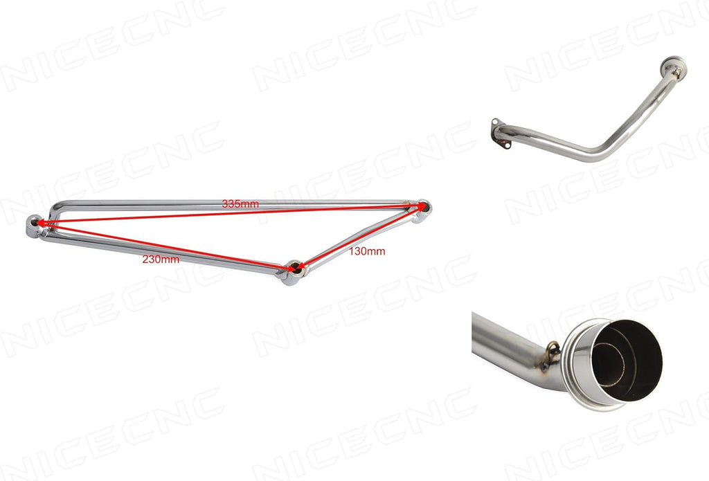 Stainless Steel Exhaust Muffler Pipe System for GY6 Scooters, Pack of 2 C60848