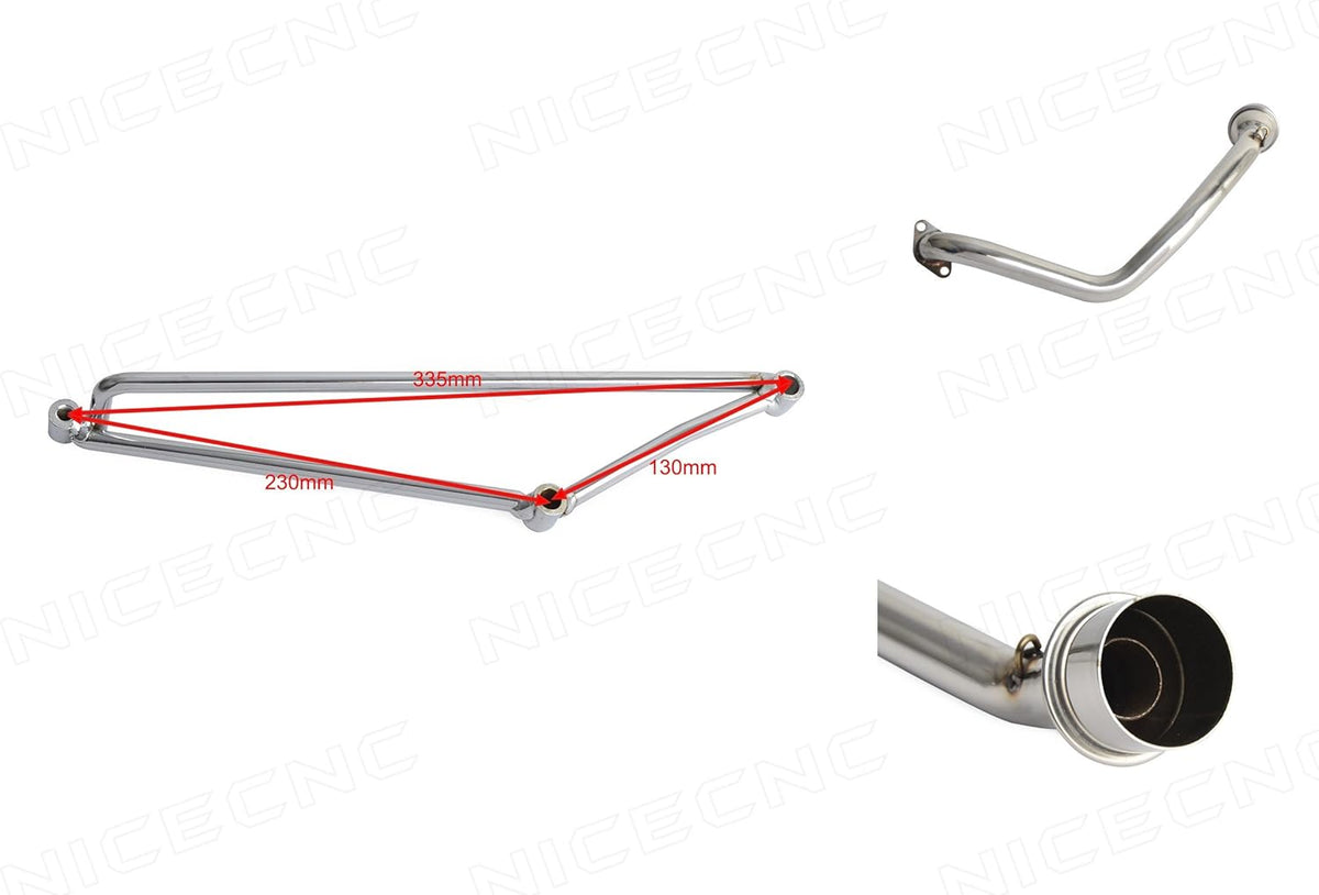 Stainless Steel Exhaust Muffler Pipe System for GY6 Scooters, Pack of 2 C60848