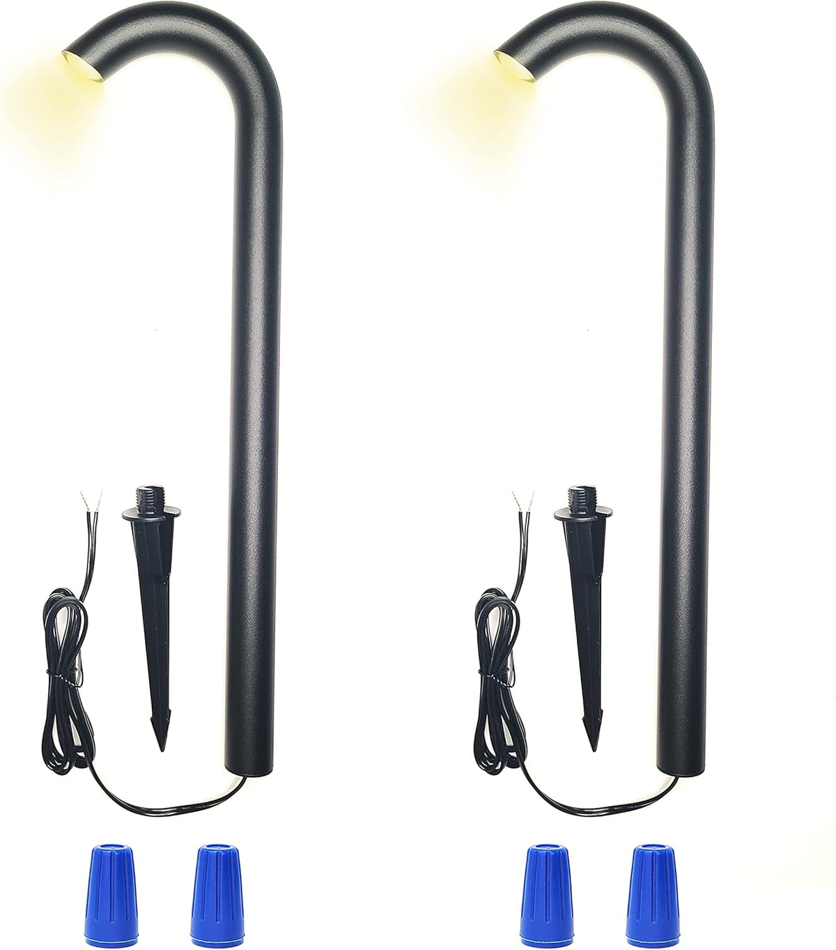 Black Aluminum Bollard Pathway Lights, 4 Pack R876474