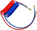 Red & Blue Coiled Air Brake Hoses with 12" & 40" Leads, Pack of 2 H52544