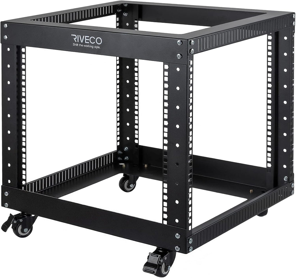 9U Open Frame Server Rack with Casters Black U251311