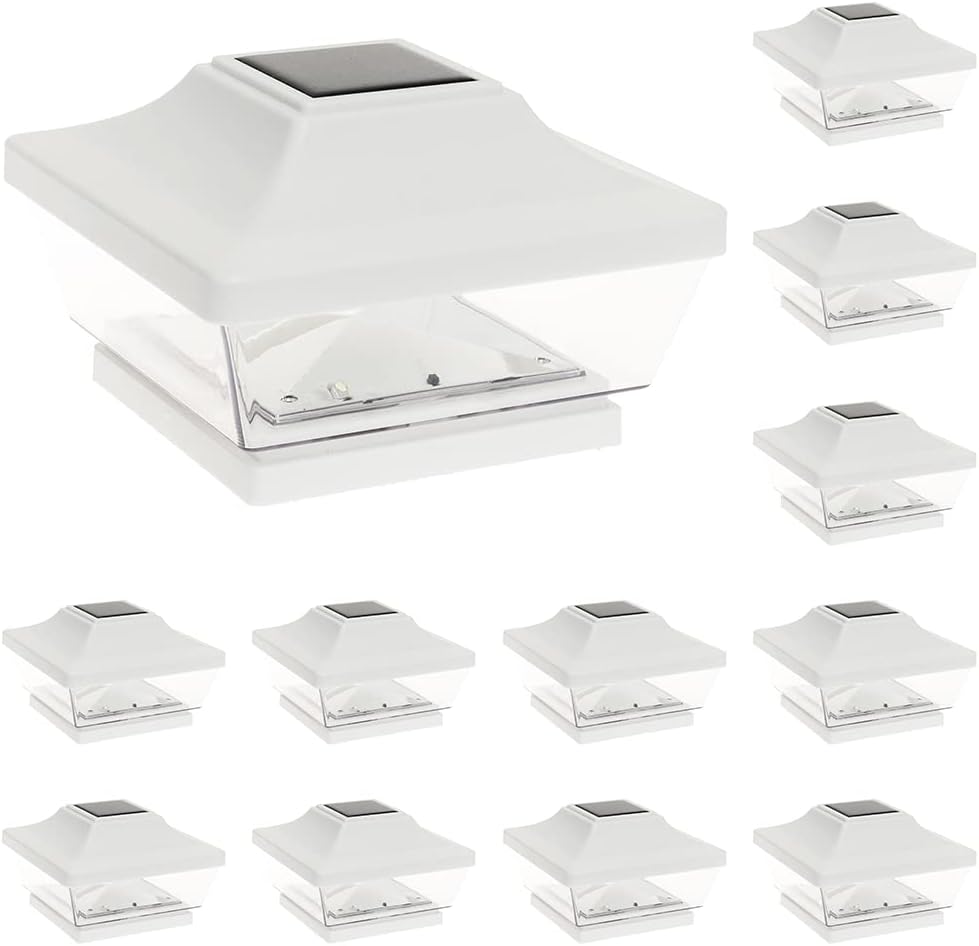 8 Pack Solar LED Post Cap Light with Post Adapter B1923