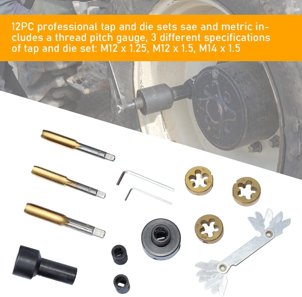 12PC Metric and Standard Tap and Die Set O804
