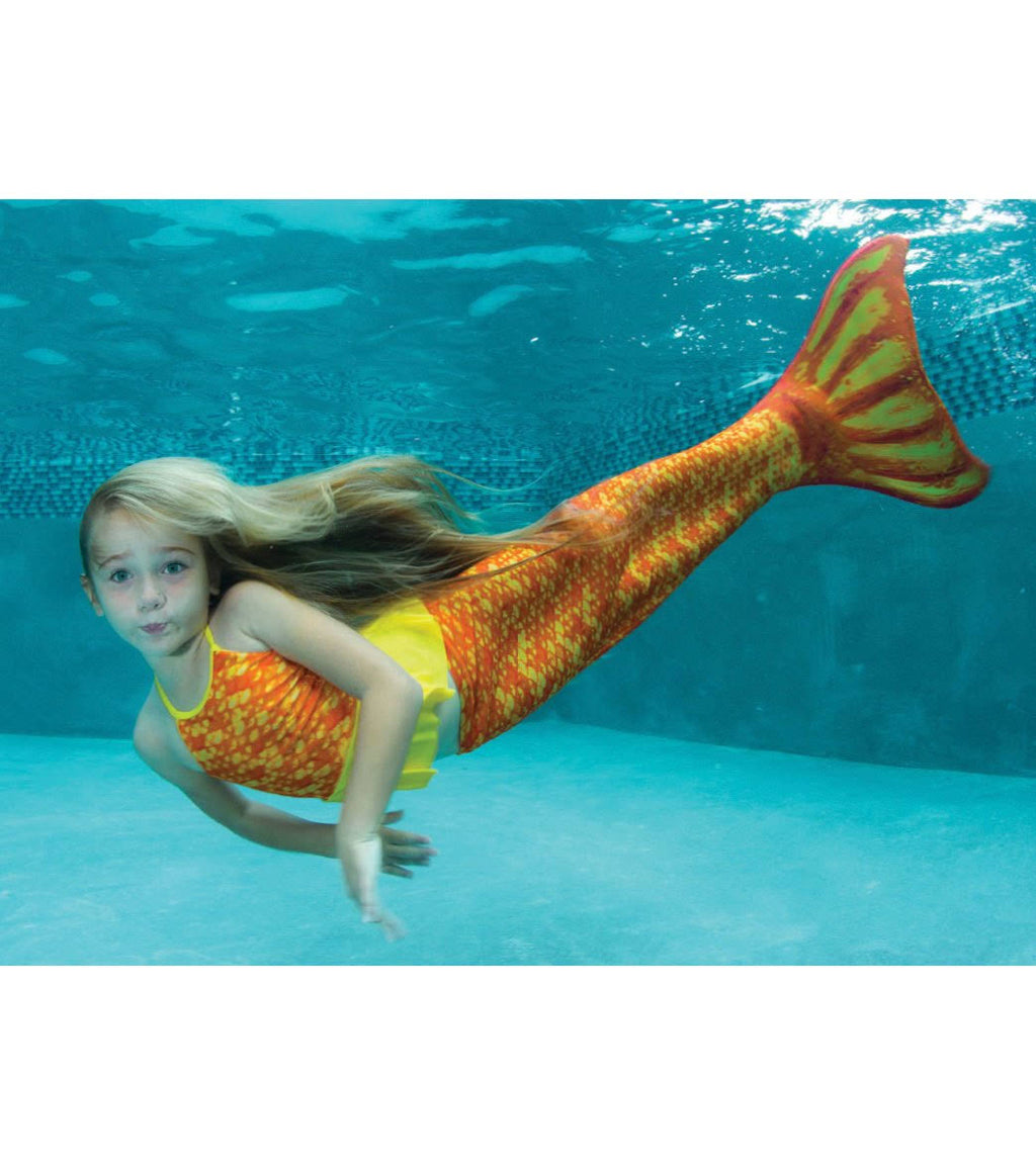 Mermaid Tail with Monofin, Child 06, Orange N676026