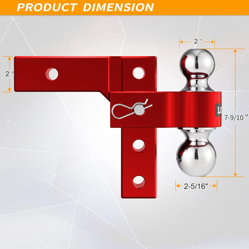 Adjustable Aluminum Trailer Hitch with Double Stainless Steel Pins V5778