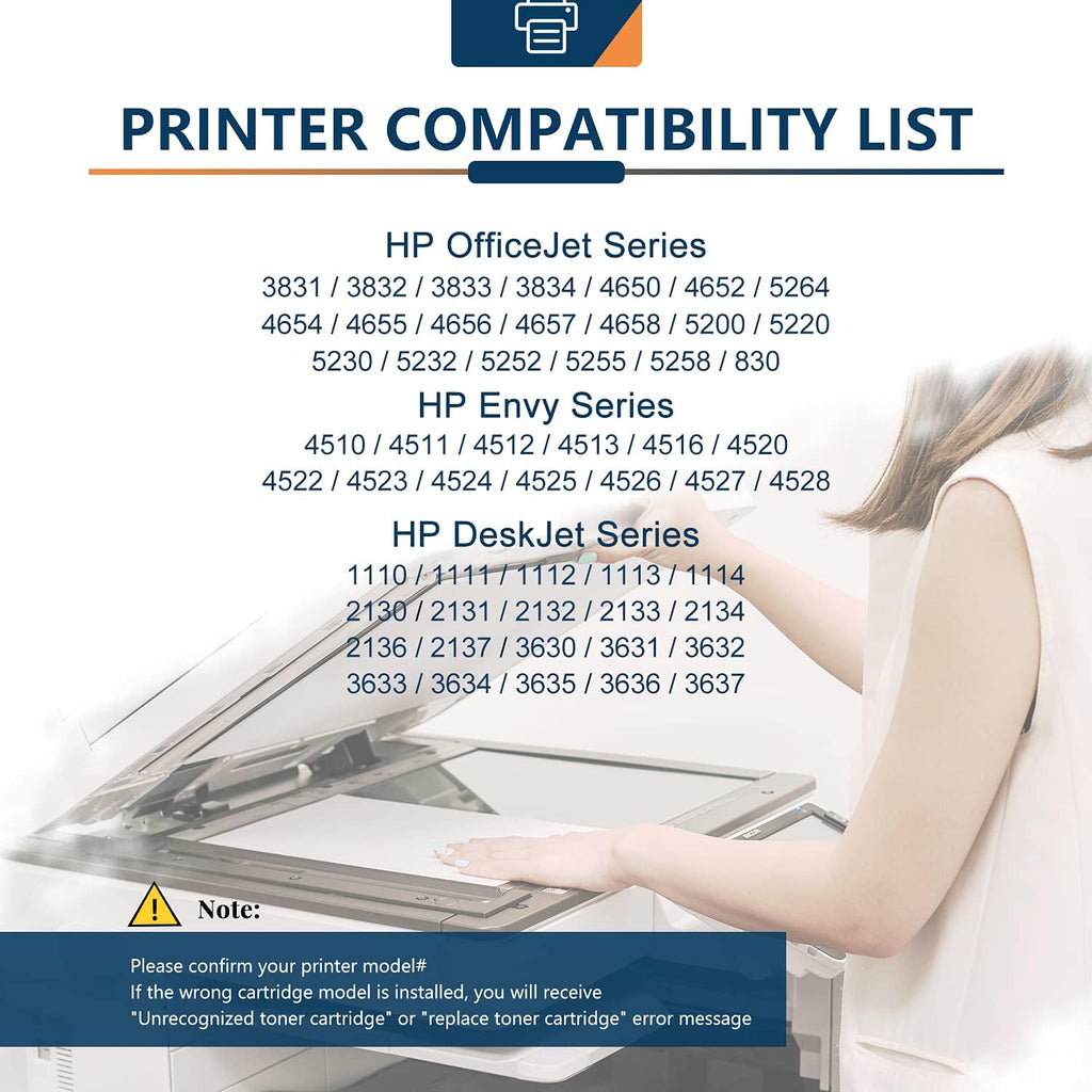Black Ink Cartridges 2 Pack for HP 63 XL Printer C221