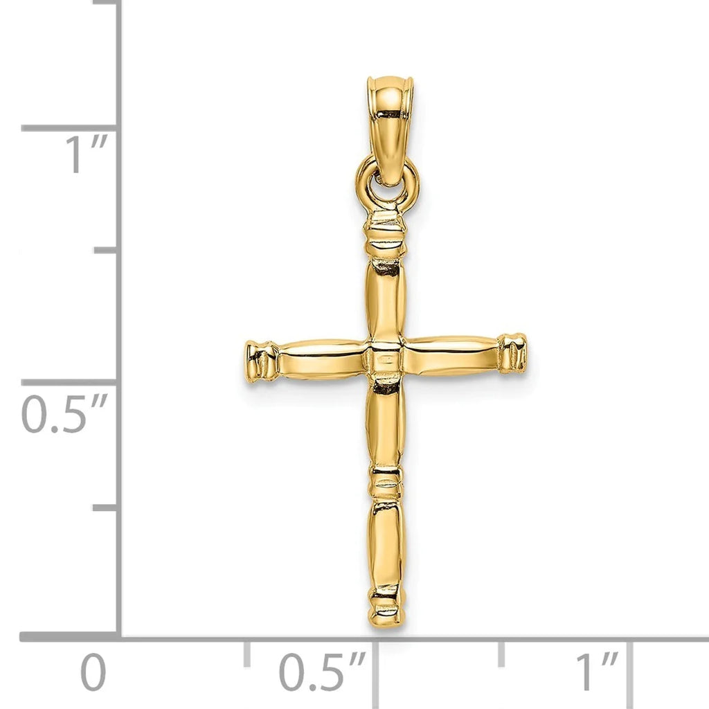 14k Gold Cross Pendant Necklace A93666