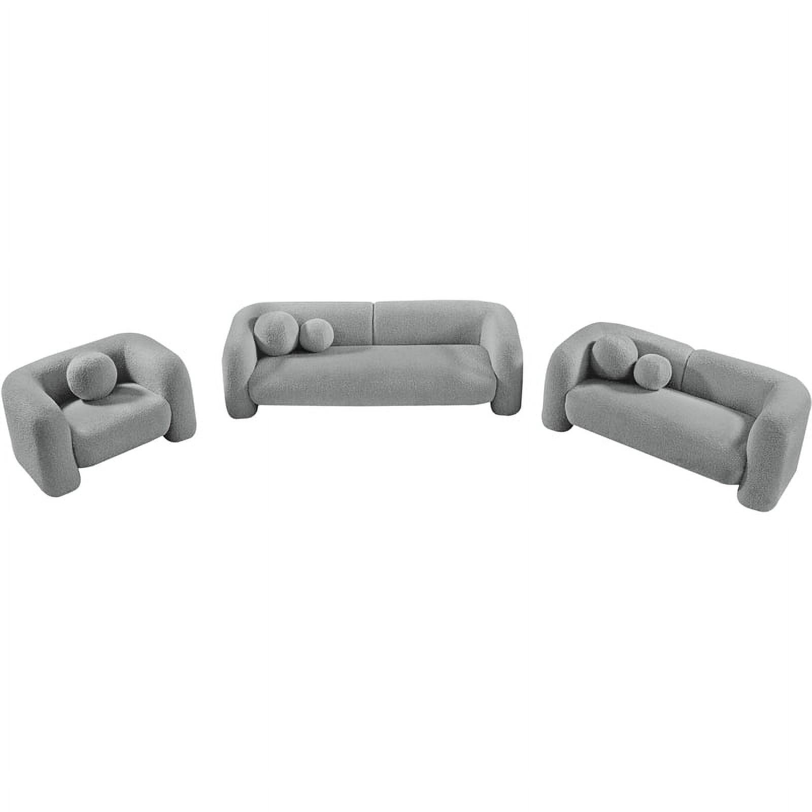 Grey Boucle Fabric Loveseat C922