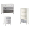 3 Piece Bedroom Set with Nightstand Bookcase and 3 Drawer Dresser X195176