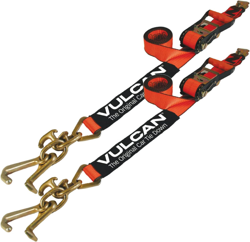 Classic Yellow 96 Inch 2 Pack Car Tie Down with Universal Frame Hook Cluster E363938