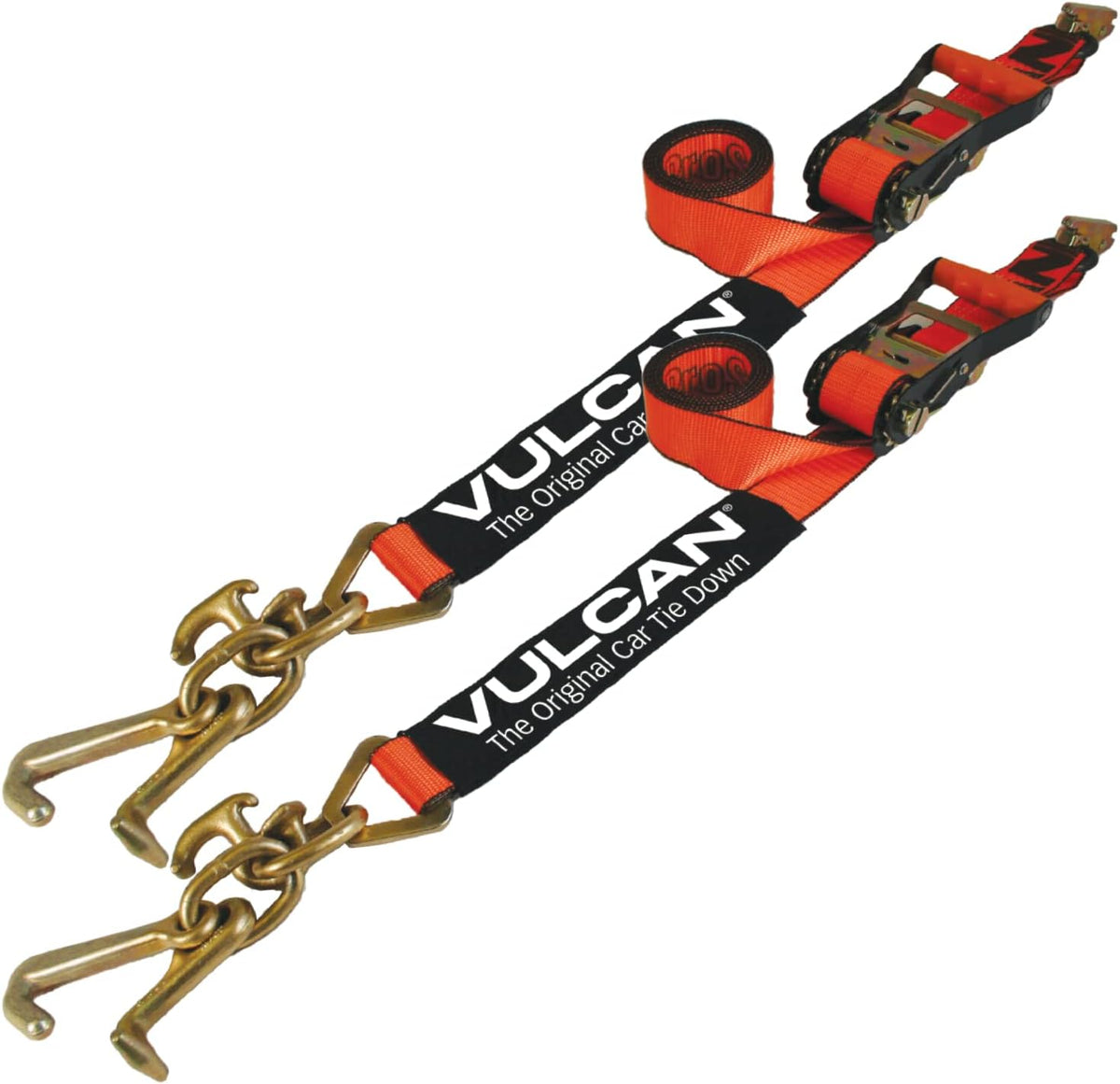 Classic Yellow 96 Inch 2 Pack Car Tie Down with Universal Frame Hook Cluster E363938