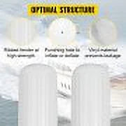 4 Pack Large 10x28 White Ribbed Boat Fenders with Center Hole D481